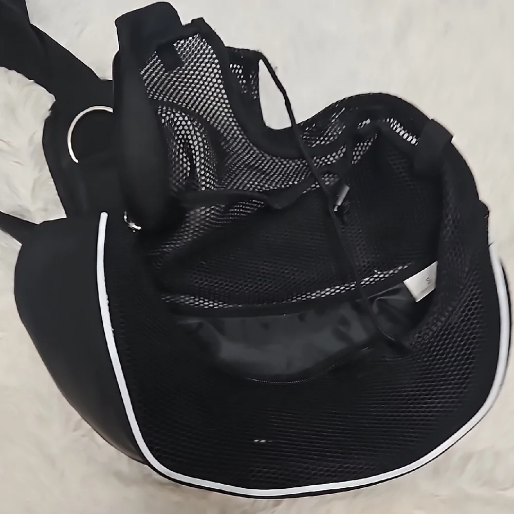 Black Mesh Comfy Pet Carrier Sling in Black Dog Travel Sling Small animal bag